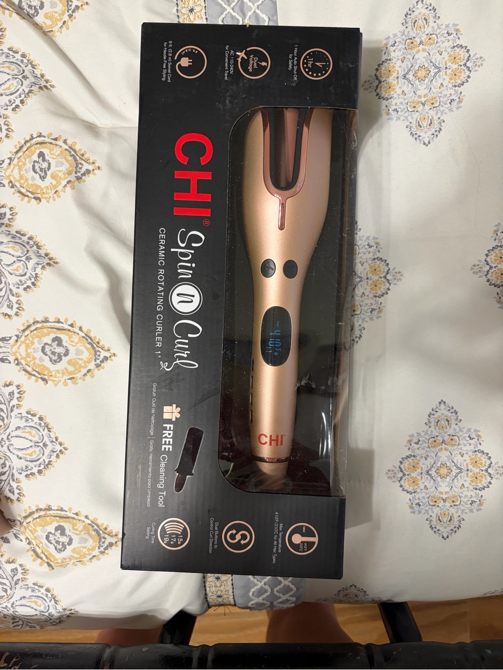CHI Spin N Curl Ceramic Rotating Curler in Rose Gold